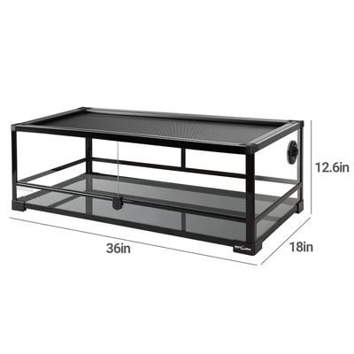 Show full view: REPTI ZOO Knock Down Reptile Terrarium with Swing Door, Black, 35-gal slide 3 of 6