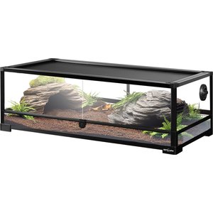 REPTI ZOO Knock Down Reptile Terrarium with Swing Door, Black