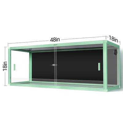 Show full view: REPTI ZOO Light Weight Enclosure Reptile Terrarium, Green, 64-gal: 48 x 18 x 18-in slide 4 of 9