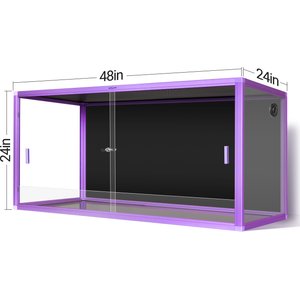 REPTI ZOO Light Weight Enclosure Reptile Terrarium, Purple, 120-gal: 48 x 24 x 24-in
