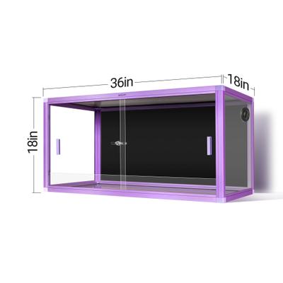 Show full view: REPTI ZOO Light Weight Enclosure Reptile Terrarium, Purple, 40-gal: 36 x 18 x 18-in slide 3 of 9