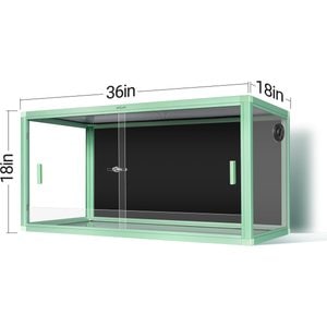 REPTI ZOO Light Weight Enclosure Reptile Terrarium, Green, 40-gal: 36 x 18 x 18-in