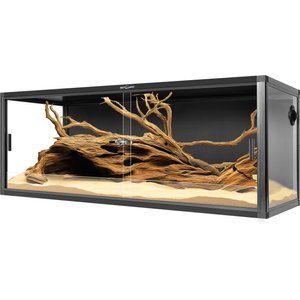 REPTI ZOO Light Weight Enclosure Reptile Terrarium, Black, 64-gal: 48 x 18 x 18-in