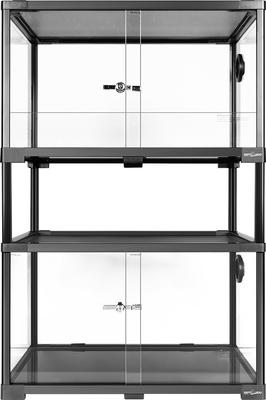 Show full view: REPTI ZOO Double Stacked Glass Habitat Reptile Terrarium, Black, 2 count, 34-gal: 24 x 18 x 44-in slide 2 of 8
