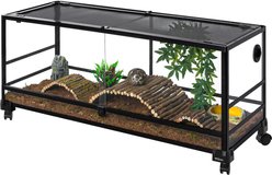 REPTI ZOO Reptile Terrarium with Caster Wheels, Black, Large: 64-gal