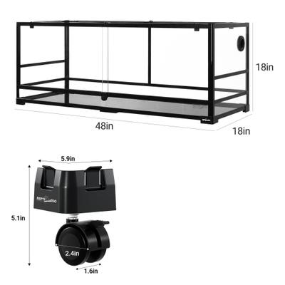 Show full view: REPTI ZOO Reptile Terrarium with Caster Wheels, Black, Large: 64-gal slide 4 of 6