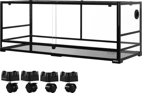 Show full view: REPTI ZOO Reptile Terrarium with Caster Wheels, Black, Large: 64-gal slide 3 of 6