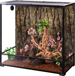 REPTI ZOO Vertical Tempered Glass Top Screen Ventilation Reptile Terrarium, Black, Large, 100-gal: 18 x 36 x 36-in
