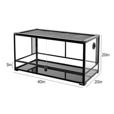Show full view: OiiBO Full-View Glass Screen Ventilation & Double Hinge Door Reptile Terrarium, Black, Large: 70-gal slide 4 of 8