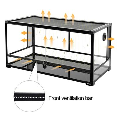 Show full view: OiiBO Full-View Glass Screen Ventilation & Double Hinge Door Reptile Terrarium, Black, Large: 70-gal slide 5 of 8