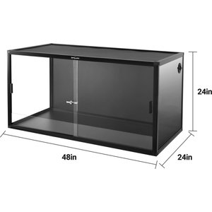 REPTI ZOO Light Weight Enclosure Reptile Terrarium, Black, 120-gal: 48 x 24 x 24-in