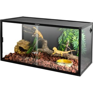 REPTI ZOO Light Weight Enclosure Reptile Terrarium, Black, 120-gal: 48 x 24 x 24-in