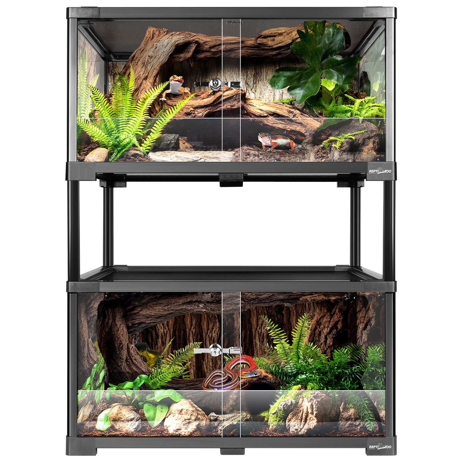 Questions and Answers about REPTI ZOO Double Stacked Glass Habitat