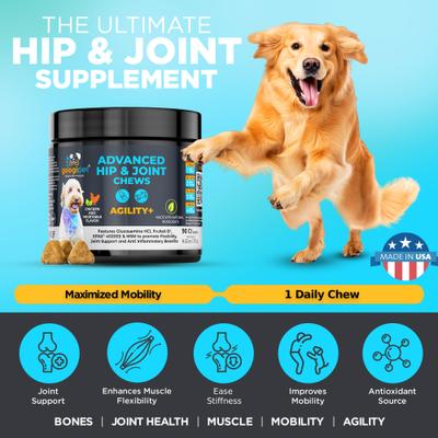 Show full view: Googipet Hip & Joint Support Chicken & Vegetable Flavored Soft Chew Supplement for Dogs, 90 count slide 4 of 10