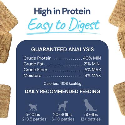 Show full view: Healthybud Turkey Patties Freeze-Dried Raw Dog Food Rehydratable Square Meals, 14-oz bag slide 6 of 11