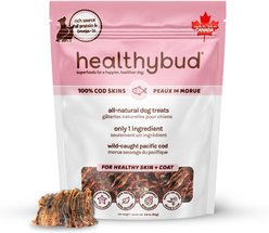 Healthybud Cod Skin Crunchy Single-Ingredient Dog & Cat Treats, 2.8-oz bag