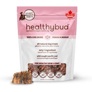 Healthybud Cod Skin Crunchy Single-Ingredient Dog & Cat Treats, 2.8-oz bag