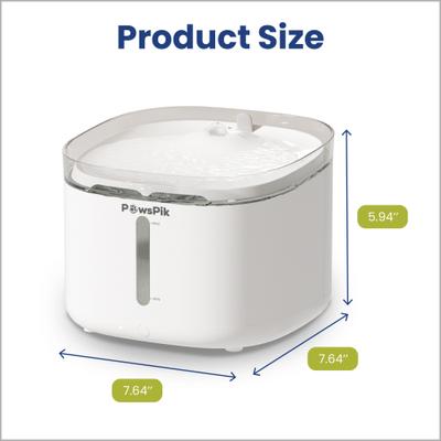 Show full view: PawsPik NOVA-01 Wireless Water Power Seperation Rechargeable Dog & Cat Water Fountain, White slide 9 of 11