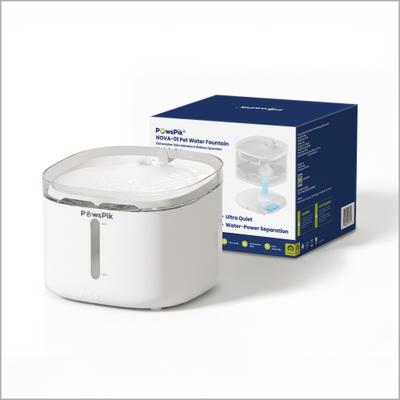 Show full view: PawsPik NOVA-01 Wireless Water Power Seperation Rechargeable Dog & Cat Water Fountain, White slide 1 of 11