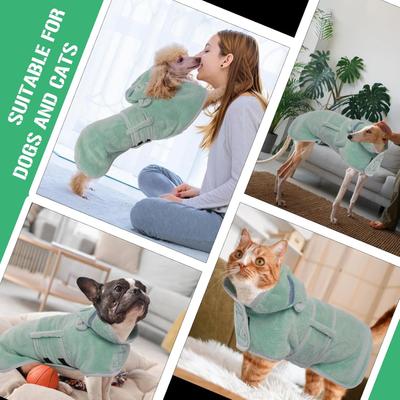 Show full view: NANAKI After Bath Dog Robe, Green, Large slide 7 of 10