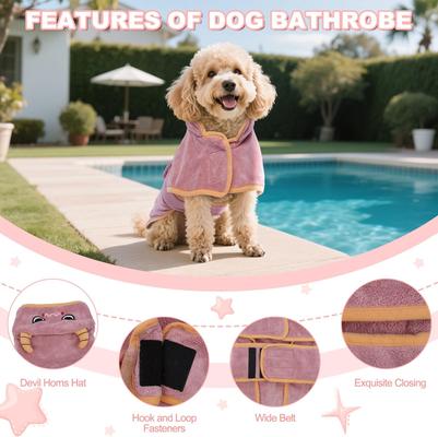 Show full view: NANAKI After Bath Dog Robe, Pink, Medium slide 4 of 10