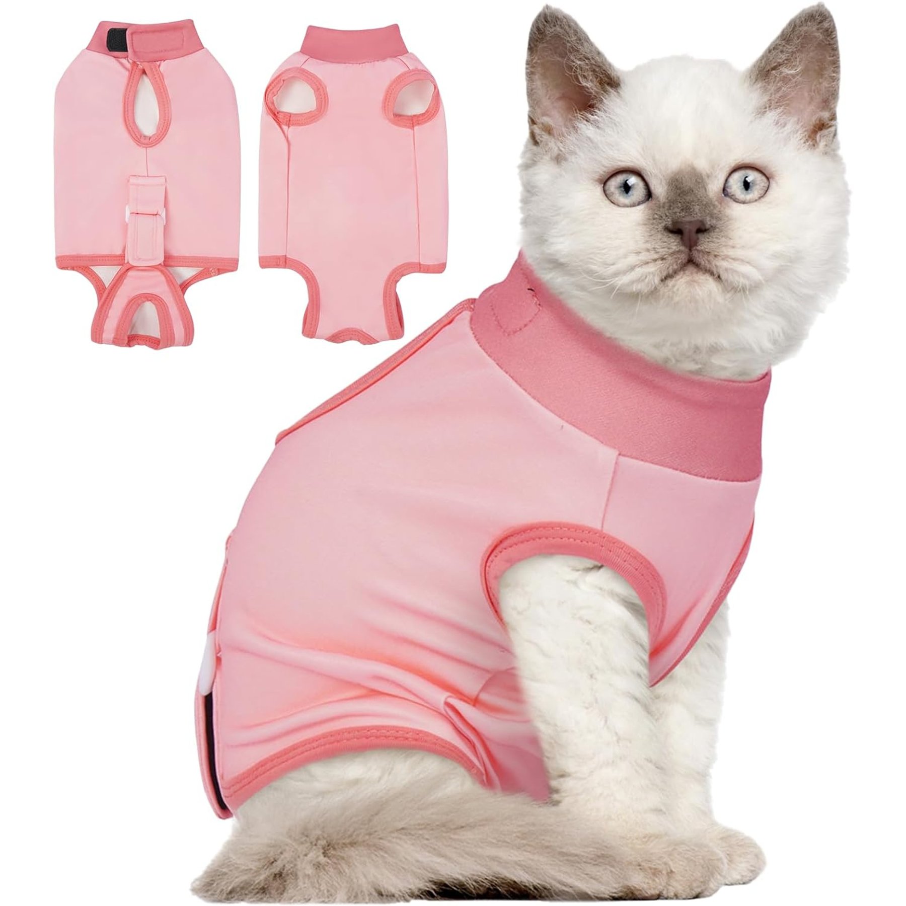 NANAKI Cat Surgery Recovery Suit, Pink, Medium