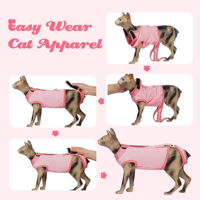 Show full view: NANAKI Cat Surgery Recovery Suit, Pink, X-Large slide 10 of 12