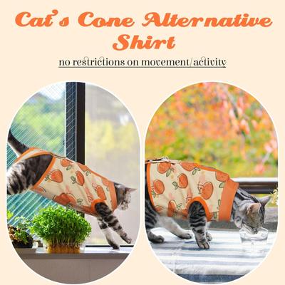 Show full view: NANAKI Cat Surgery Recovery Suit, Orange, Small slide 6 of 11