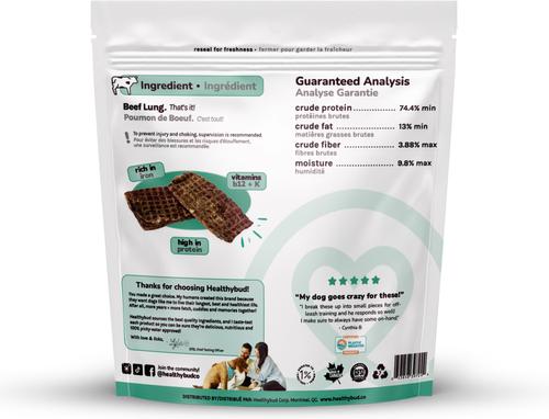 Show full view: Healthybud Beef Lung High-Value Single Ingredient Dog Treats, 5.3-oz bag slide 4 of 7