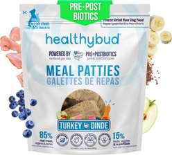 Healthybud Turkey Patties Freeze-Dried Raw Dog Food Rehydratable Square Meals, 14-oz bag