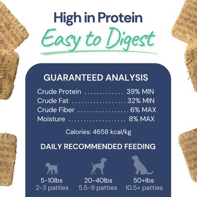 Show full view: Healthybud Beef Patties Freeze-Dried Raw Dog Food Rehydratable Square Meals, 14-oz bag slide 6 of 12