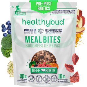 Healthybud Beef Bites Freeze-Dried Raw Dog Food Kibble-Style, 14-oz bag