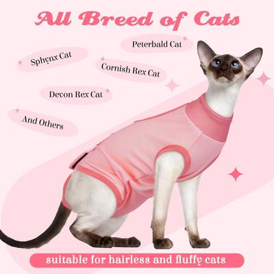 Show full view: NANAKI Cat Surgery Recovery Suit, Pink, X-Large slide 6 of 12