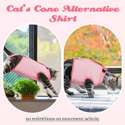 Show full view: NANAKI Cat Surgery Recovery Suit, Pink, X-Large slide 7 of 12