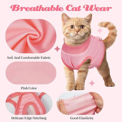 Show full view: NANAKI Cat Surgery Recovery Suit, Pink, X-Large slide 8 of 12