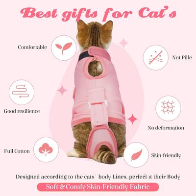 Show full view: NANAKI Cat Surgery Recovery Suit, Pink, X-Large slide 5 of 12