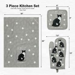 E&S PETS Black & White Cat 3-Piece Cooking Set slide 2 of 5