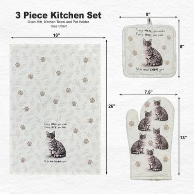 Show full view: E&S PETS Silver Tabby 3-Piece Cooking Set slide 4 of 5