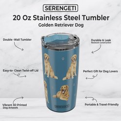 E&S PETS Golden Retriever Stainless Steel Tumbler, 40-oz, Blue slide 2 of 5