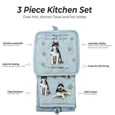 Show full view: E&S PETS Siberian Husky 3-Piece Cooking Set slide 2 of 5