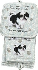 E&S PETS Shih Tzu 3-Piece Cooking Set, Tan & White