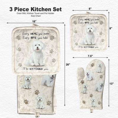 Show full view: E&S PETS Bichon Frise 3-Piece Cooking Set slide 4 of 5