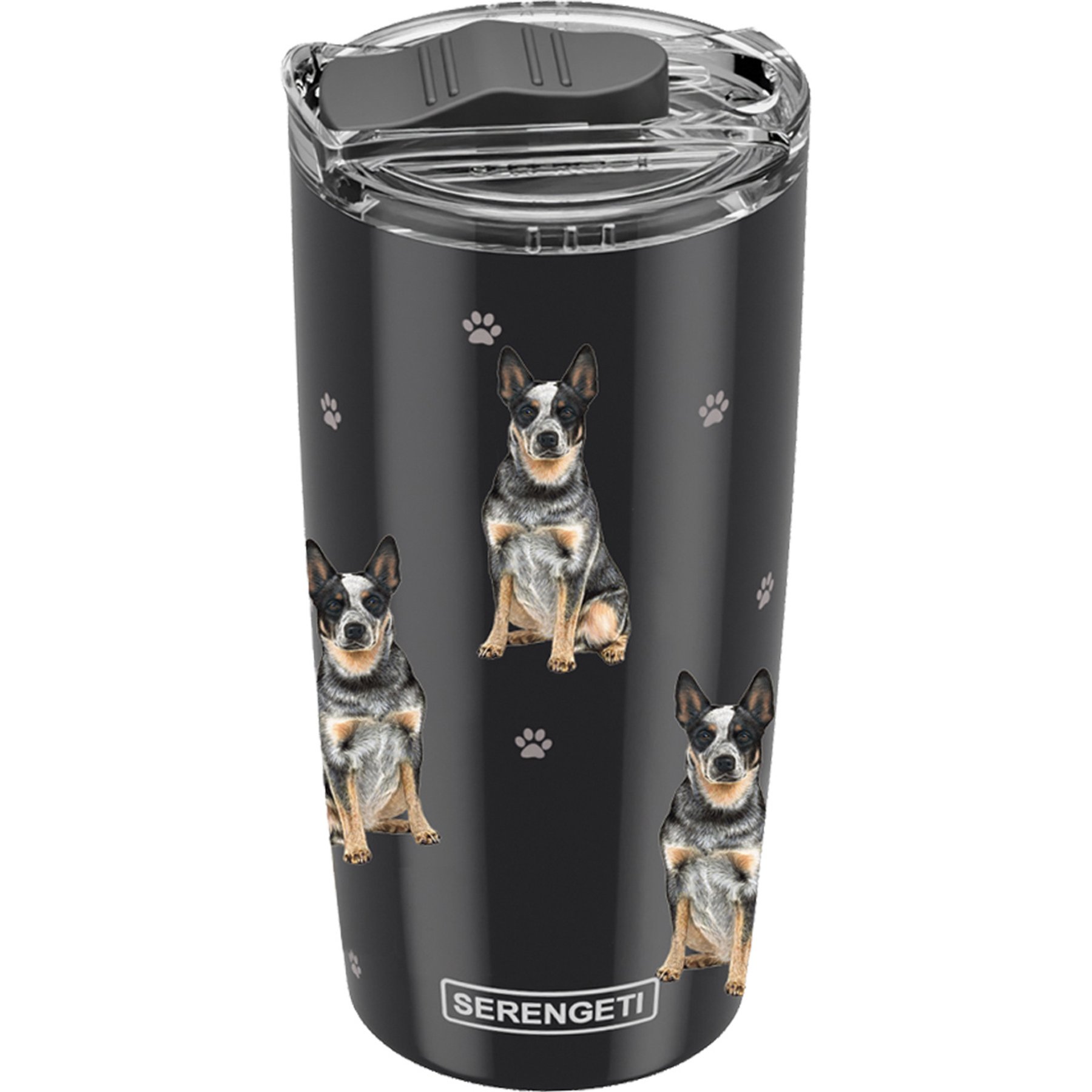 E&S PETS Australian Cattle Dog Lovers Insulated Stainless Steel Travel Mug, 20-oz, Gray
