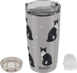 E&S PETS Black & White Cat Lovers Insulated Stainless Steel Travel Mug, 20-oz, Gray slide 2 of 5