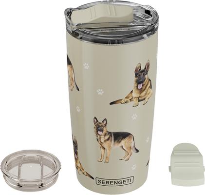 Show full view: E&S PETS German Shepherd Lovers Insulated Stainless Steel Travel Mug, 20-oz, Gray slide 4 of 5