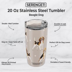 E&S PETS Beagle Lovers Insulated Stainless Steel Travel Mug, 20-oz, Gray slide 2 of 5