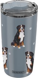 E&S PETS Bernese Mt. Dog Lovers Insulated Stainless Steel Travel Mug, 20-oz, Gray