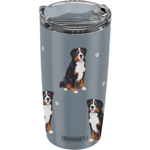 E&S PETS Bernese Mt. Dog Lovers Insulated Stainless Steel Travel Mug, 20-oz, Gray