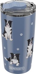 E&S PETS Border Collie Lovers Insulated Stainless Steel Travel Mug, 20-oz, Blue