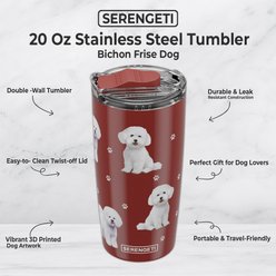 E&S PETS Bichon Frise Lovers Insulated Stainless Steel Travel Mug, 20-oz, Red slide 2 of 5